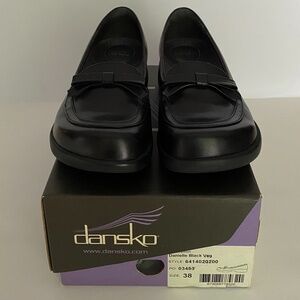 DANSKO Danielle Black Veg Loafer Shoes, European size 38 (US Women's 8)